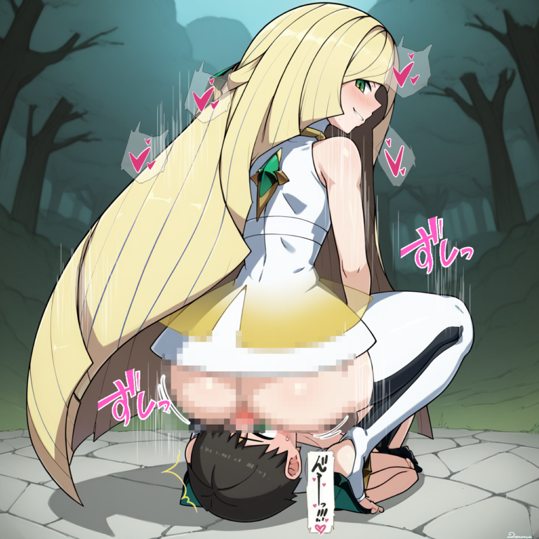 ルザミーネが見下ろして跨る顔面騎乗