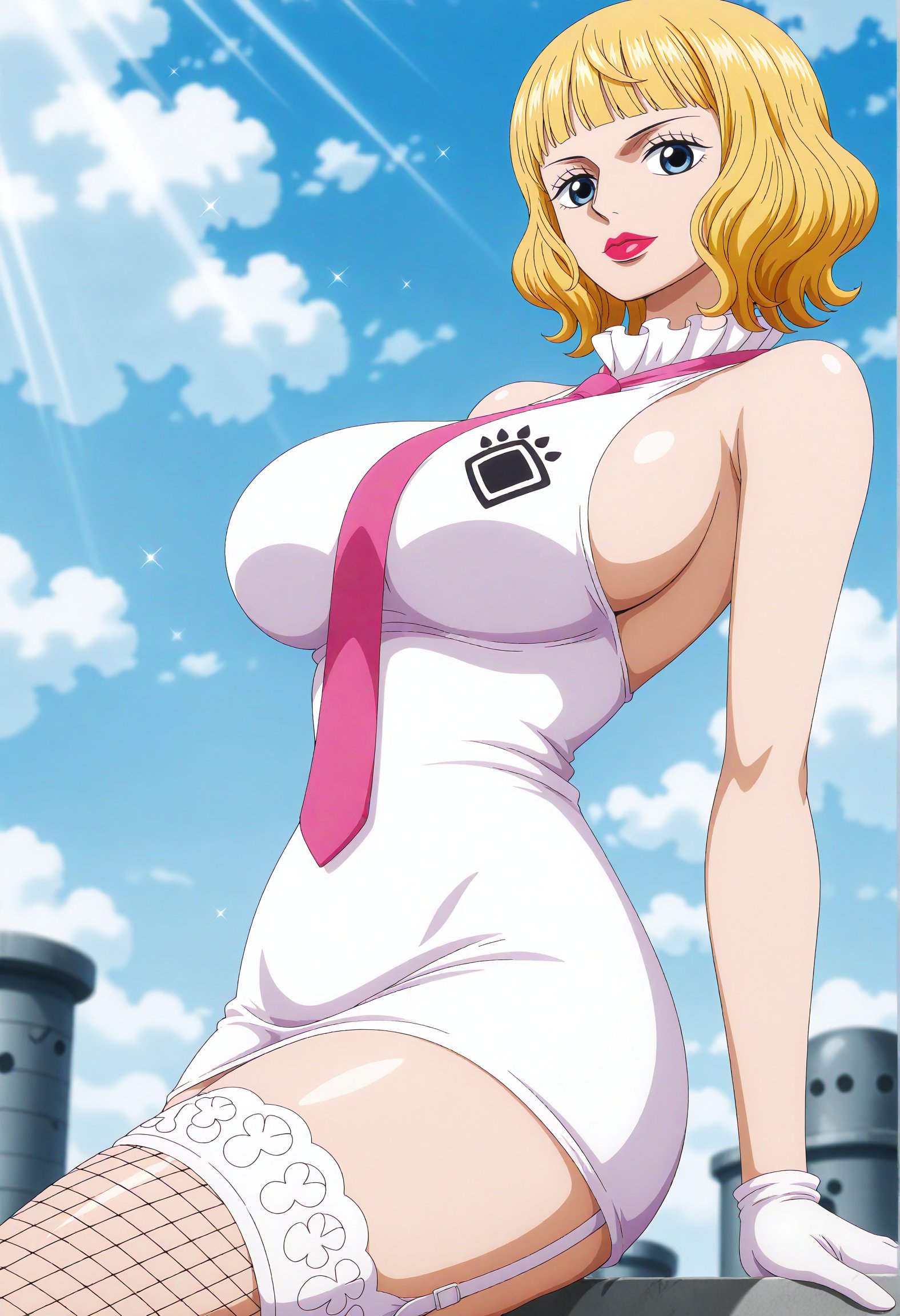 ステューシーの白いドレス姿